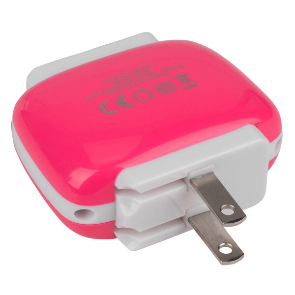 Main product image for Reiko TC100 2A USB Power Adapter 2-Port 5 VDC Pink 129-173